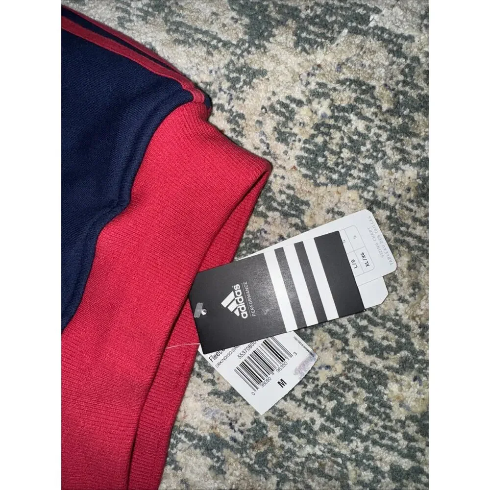 NEW Adidas Girls Red Blue Sweatpants Size M 10/12‎ Logo